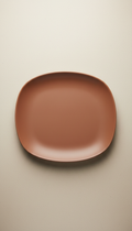 Textured serving platter in rich terracotta