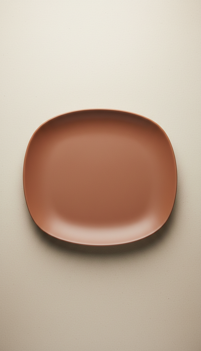 Textured serving platter in rich terracotta